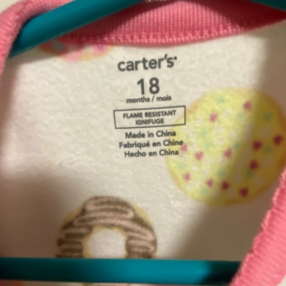 Carter’s Fleece Footie Sleeper With Adorable Doughnuts, Size 18 Months - Picture 5 of 7